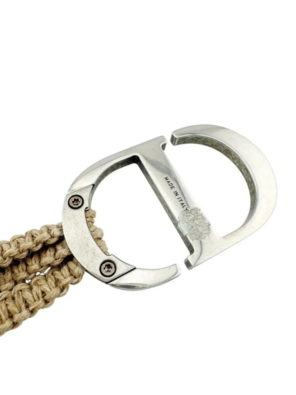 Dior CD Logo Raffia Belt Beige